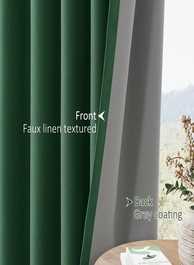 SPWIY 100% Blackout Curtains Green Linen 84 Inches Long 2 Panels Set for Bedroom Back Tab Boho Thermal Room Darkening Window Curtain Living Room Neutral Textured Solid Black Out Drapes 7ft 52x84 - Image 4